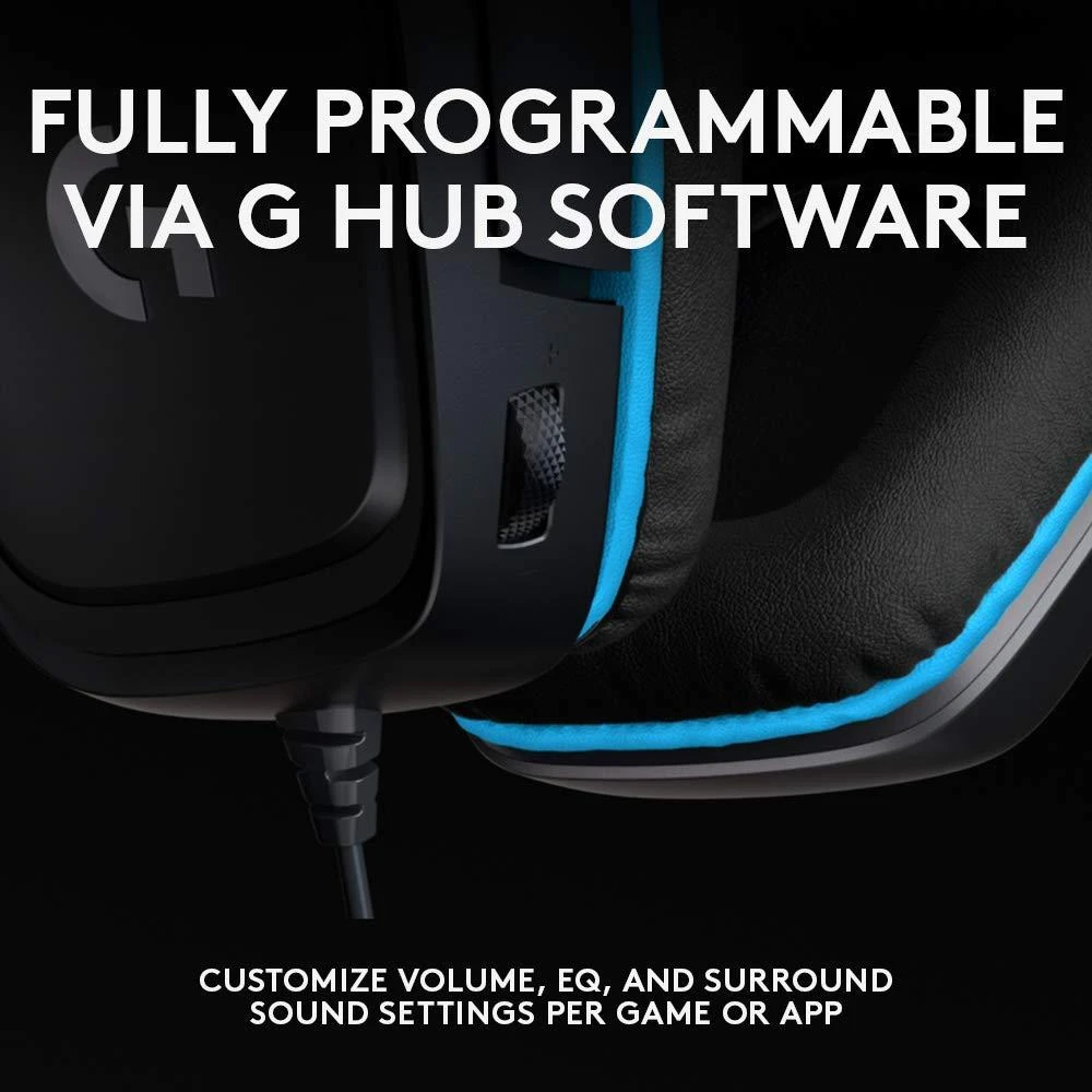 Gaming Earphone Logitech G432, Microphone, Black - Image 5