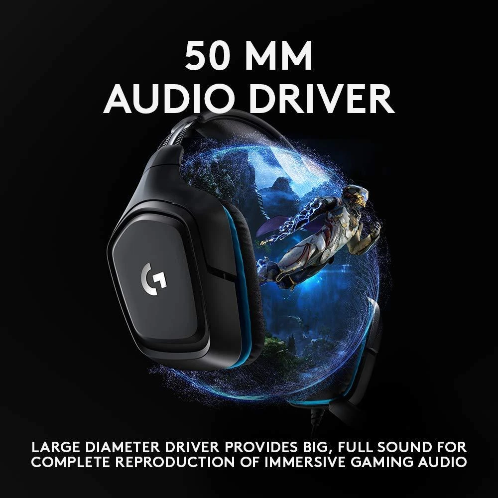 Gaming Earphone Logitech G432, Microphone, Black - Image 4