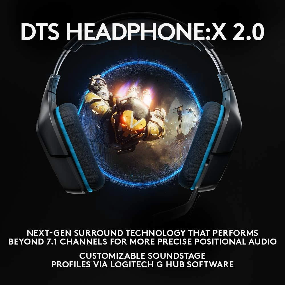 Gaming Earphone Logitech G432, Microphone, Black - Image 3