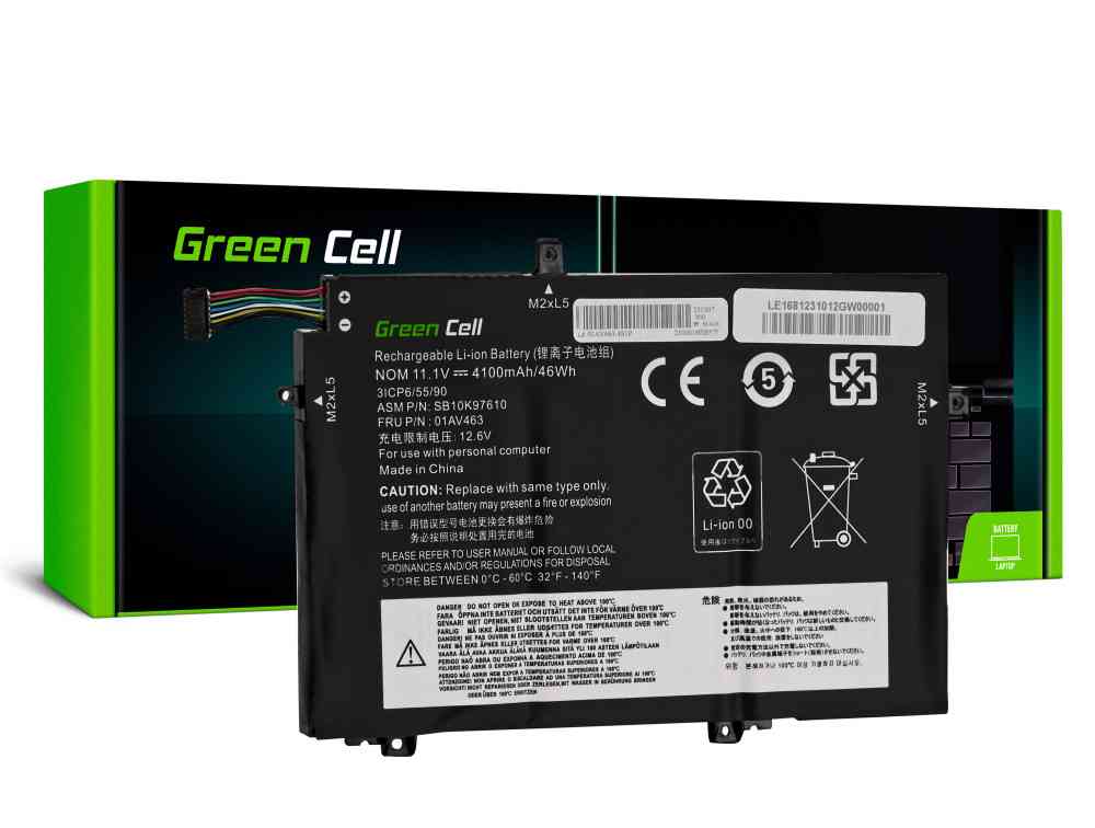 Green Cell Battery L17C3P52 L17L3P52 L17M3P53 L17M3P54 for Lenovo ThinkPad L480 L490 L580 L590 L14 L15 Gen 1 Gen 2