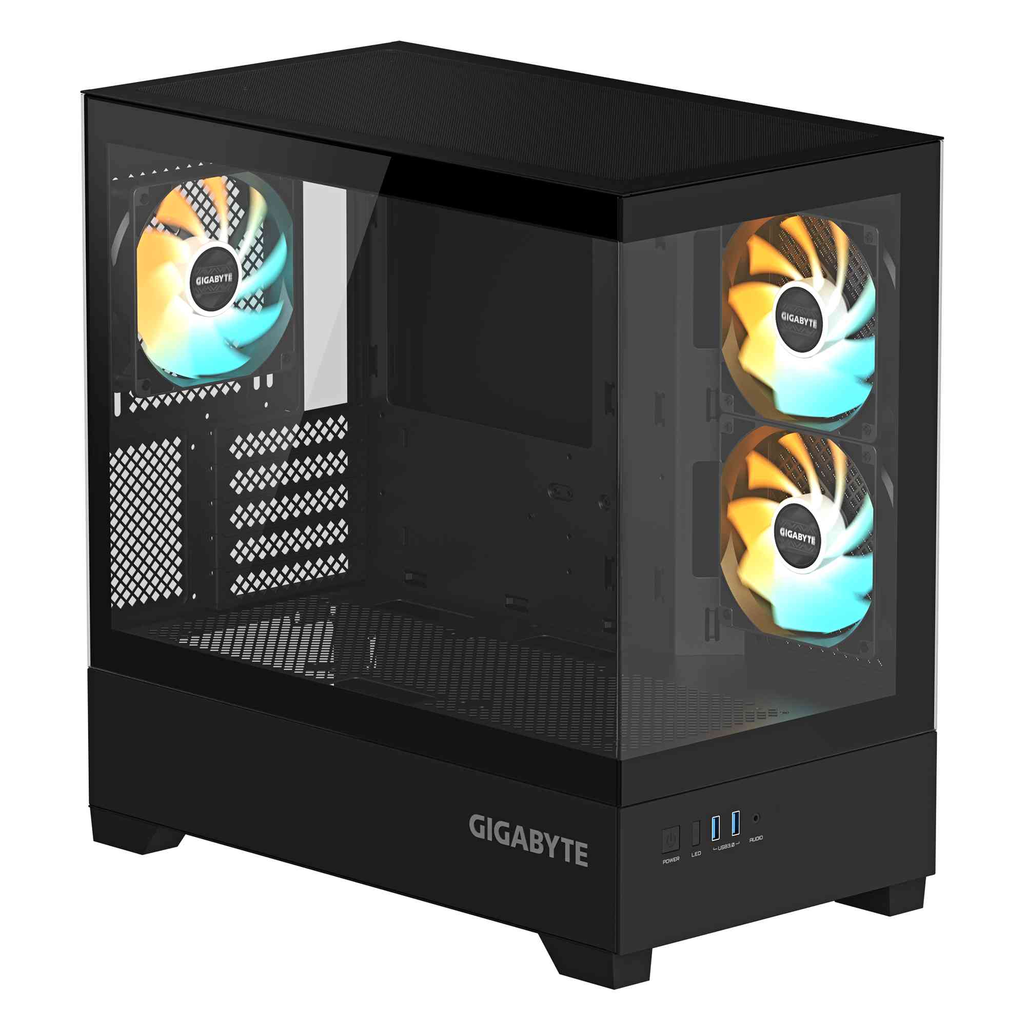 Case GIGABYTE C201 PANORAMIC mATX + 3 ARGB Fans - Image 2