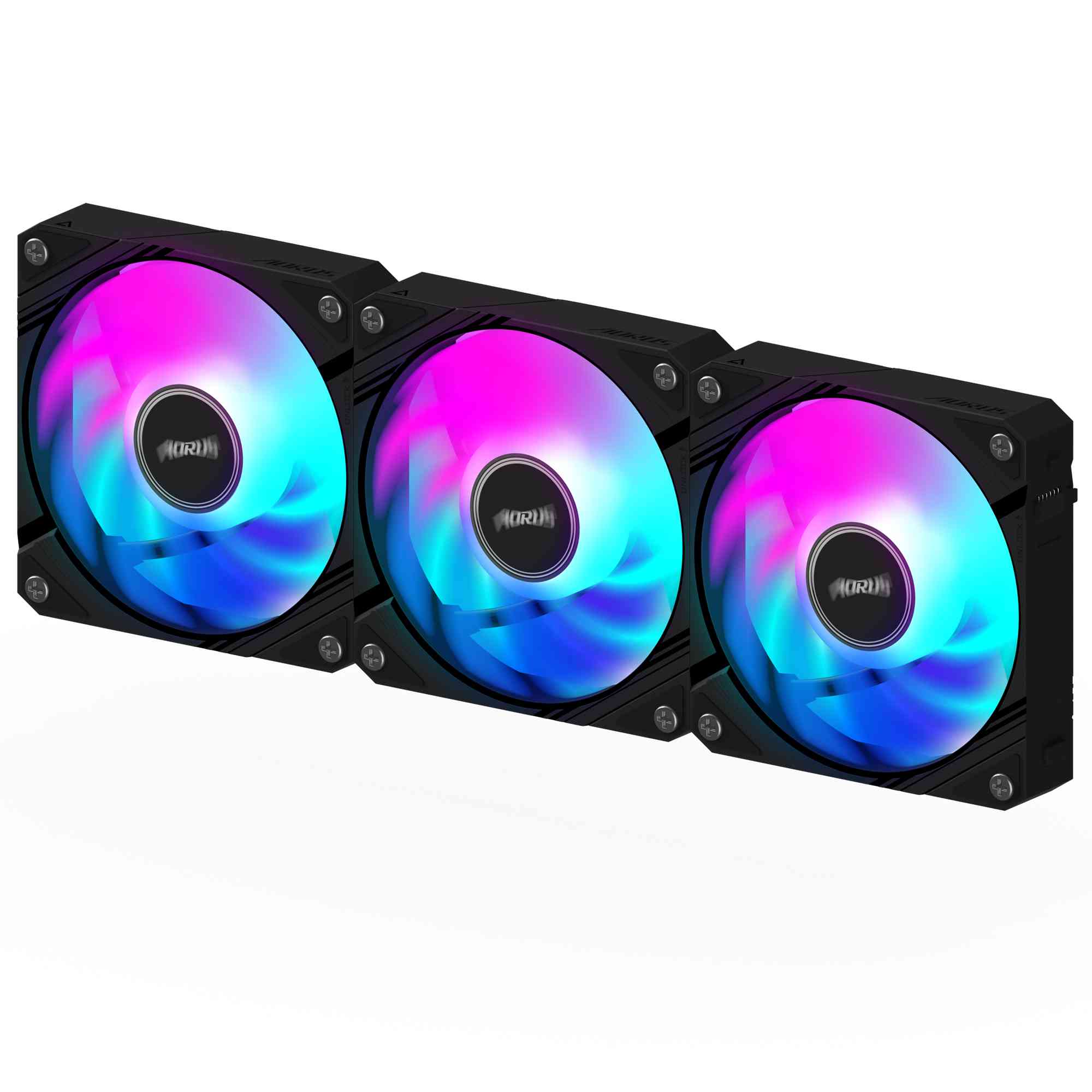 Triple Fans GIGABYTE AORUS EZ CHAIN 120 Black 3-Pack ARGB - Image 3