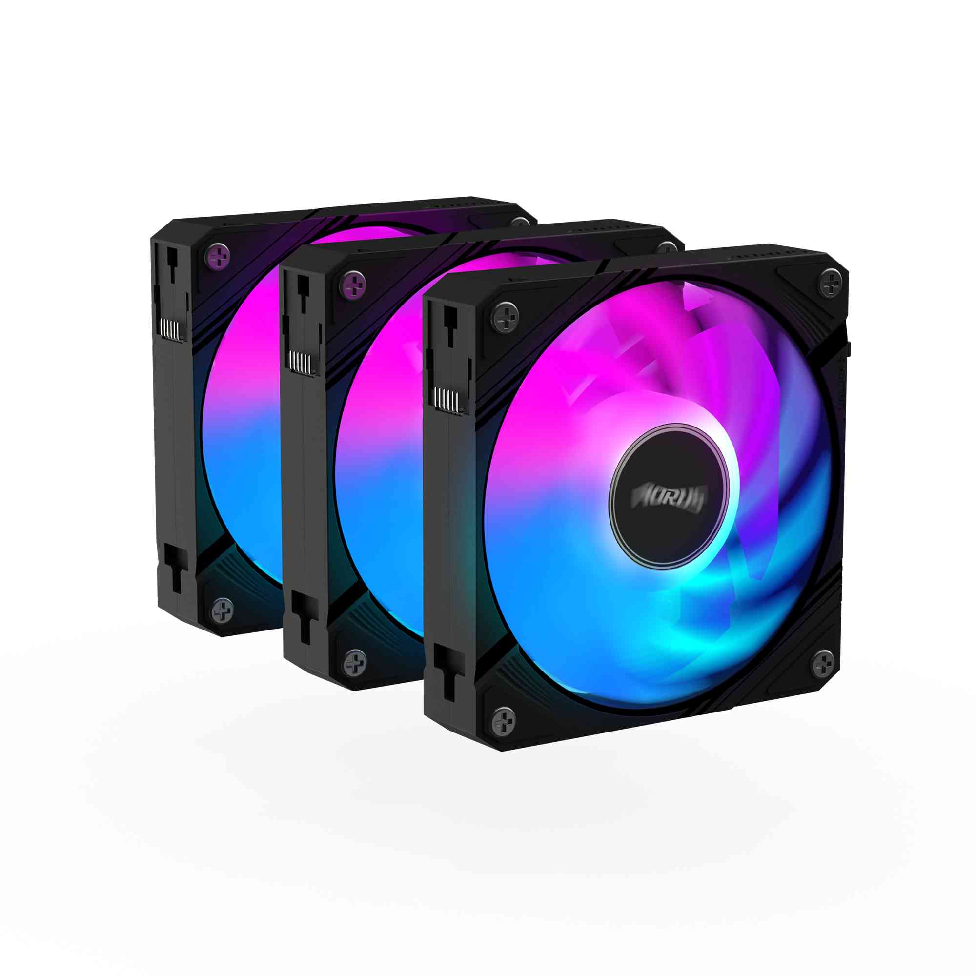 Triple Fans GIGABYTE AORUS EZ CHAIN 120 Black 3-Pack ARGB - Image 2