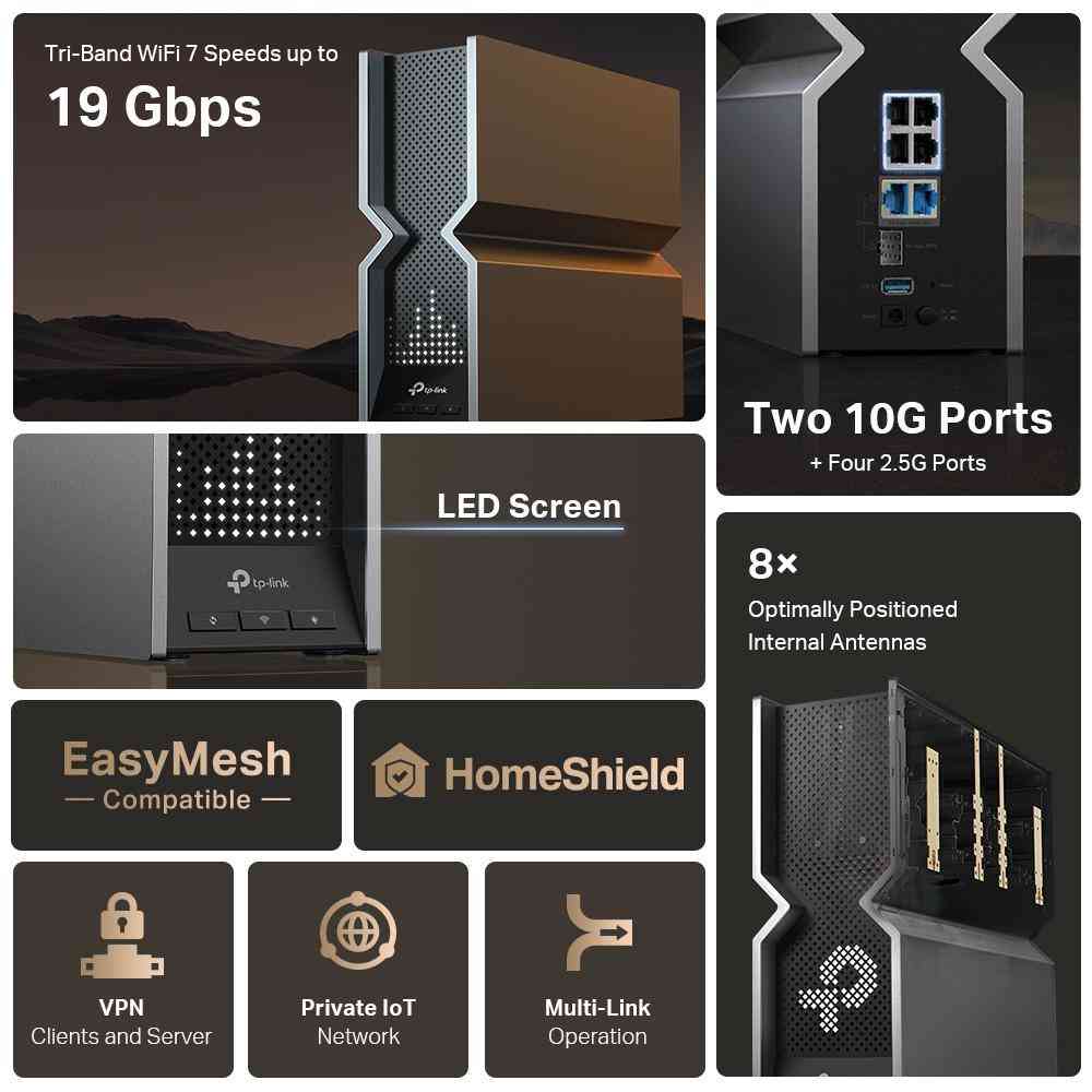 Wireless Router TP-Link Archer BE800 Tri-Band Wi-Fi 7 - Image 7