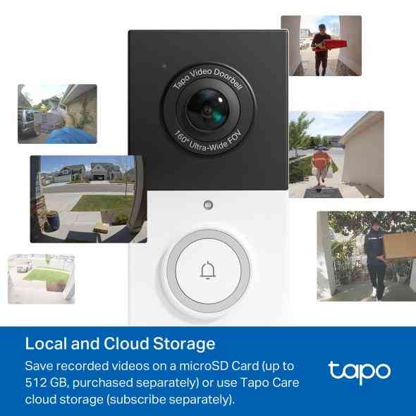 TP LINK smart video doorbell Tapo D210, 2K QHD (2560×1440), 160° viewing angle, microSD up to 512 GB, 2.4Ghz, AI-recognition - Image 6